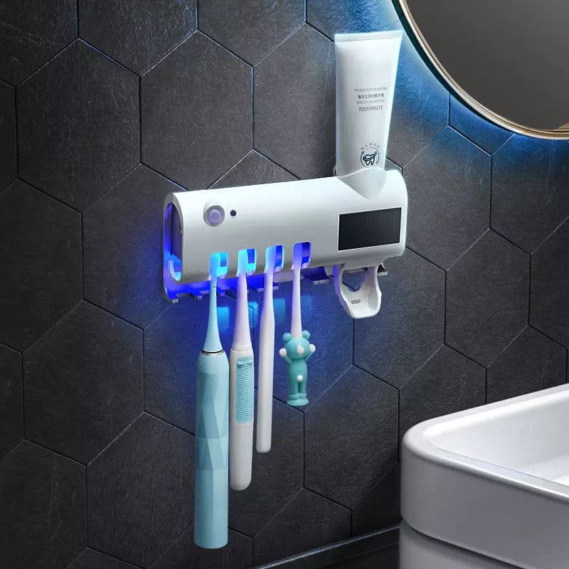 Wall-mounted UV sterilization station for toothbrushes 